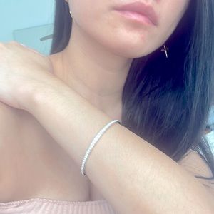 Swarovski silver and crystal skinny bangle